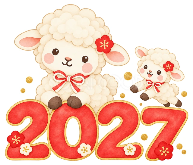 2027と跳ねる子羊