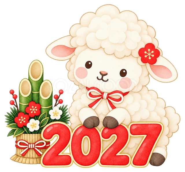 2027と小さな門松