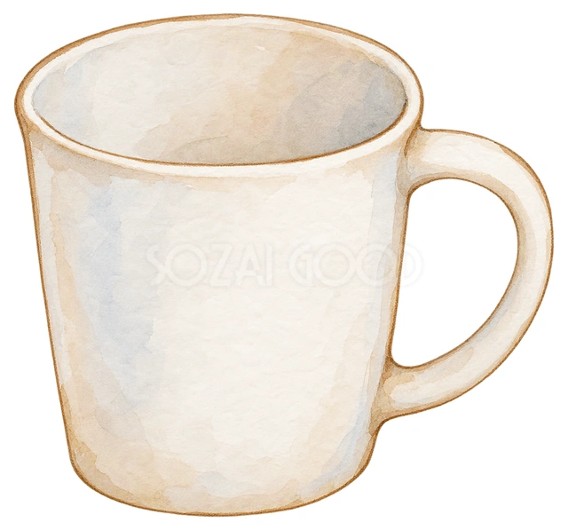 無地のうがい用コップの水彩イラスト