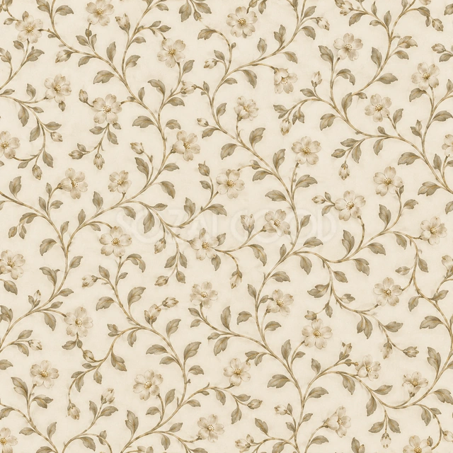 花とつる草の模様・正方形の背景です
