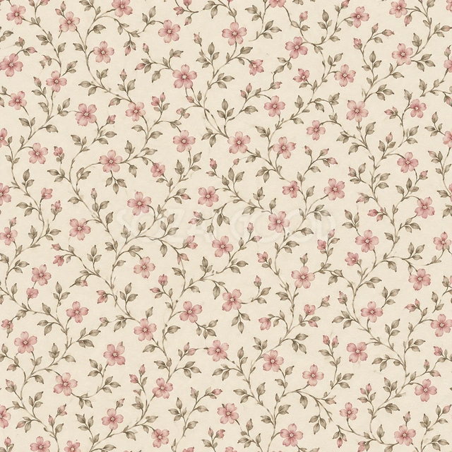 花とつる草の模様・正方形の背景です