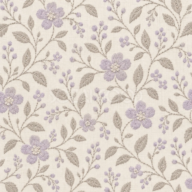刺繍風の花模様・正方形の背景です