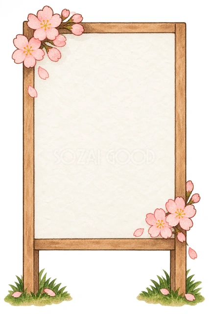 無地の試験案内看板の水彩イラスト