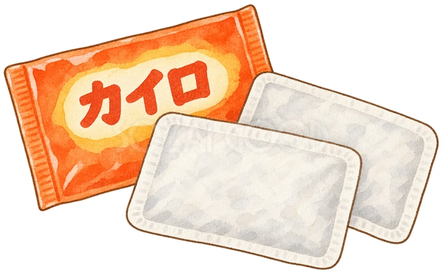 小さなカイロ二枚の水彩イラスト