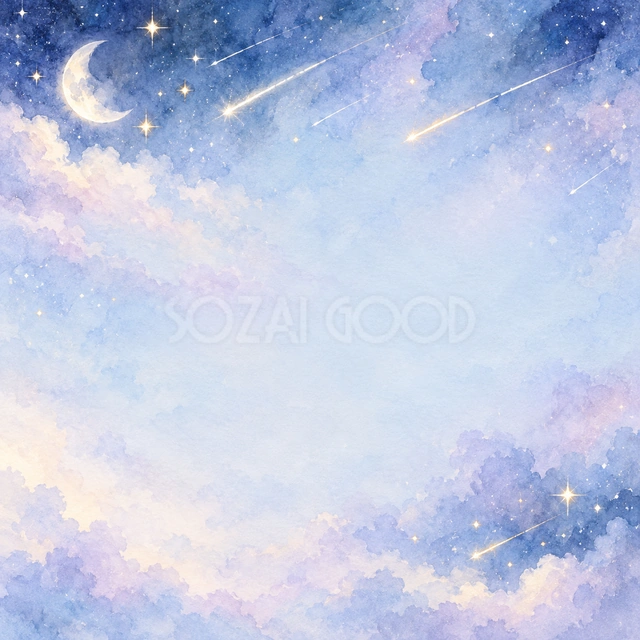 小さな流星群の正方形背景です