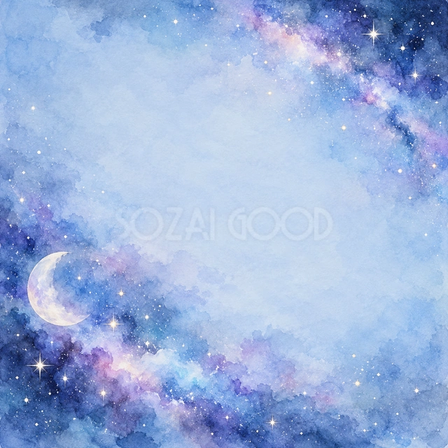 青と紫の星の光の正方形背景です