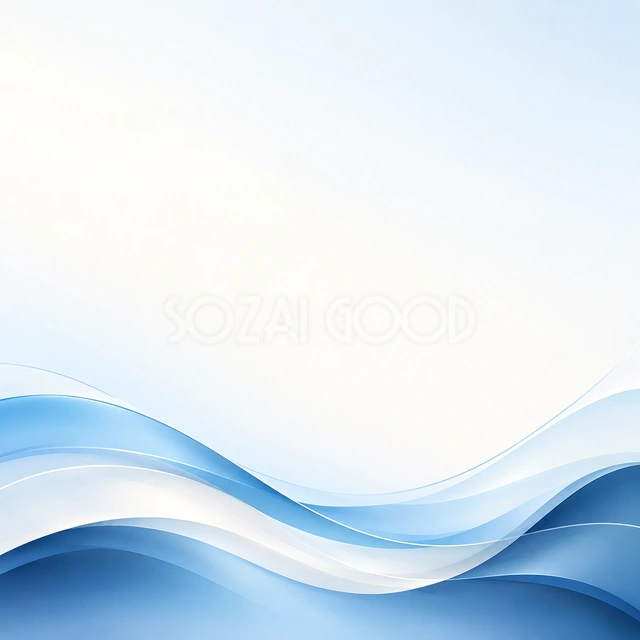 青と白の流れる波の正方形背景です