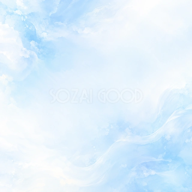 空色と白のやわらかな光・中央に広い余白の正方形背景です
