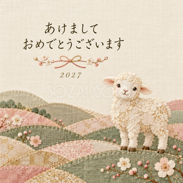 パッチワークの春（文字あり）
