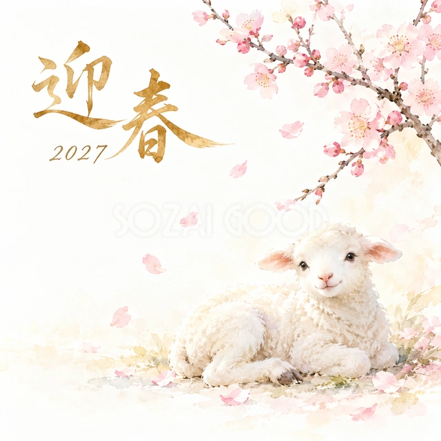 桜の花びらに包まれて（文字あり）