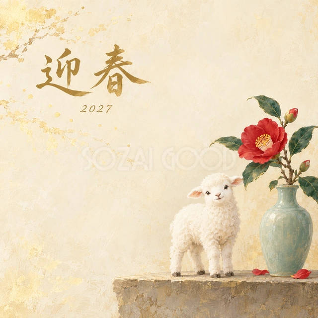 椿の一輪挿し（文字あり）