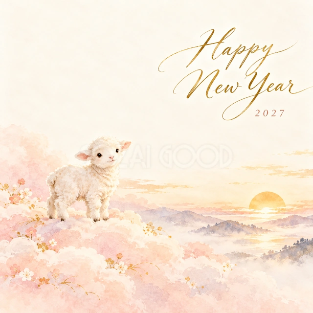 雲の上の新年（文字あり）