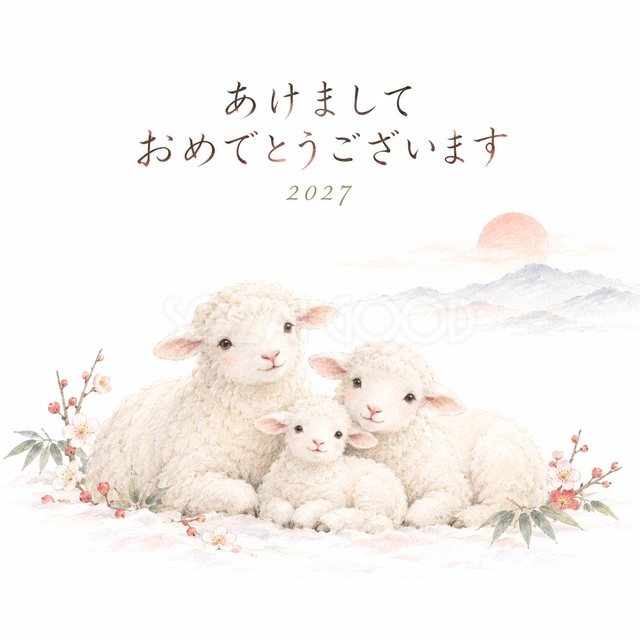 白い余白の家族（文字あり）