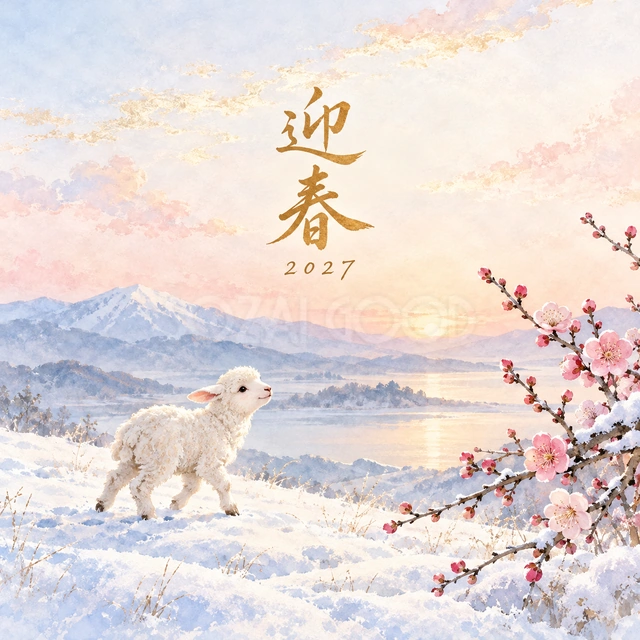 雪から春へ（文字あり）