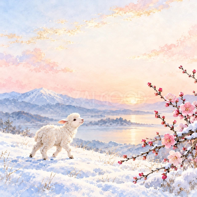 雪から春へ（文字なし）