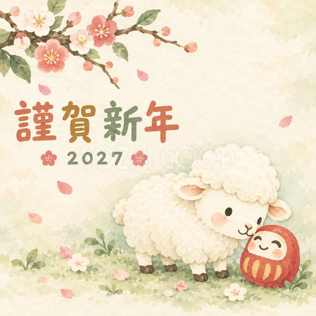 だるまと鼻をこつん（文字あり）