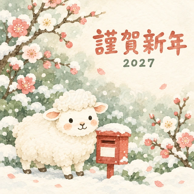 雪のポスト（文字あり）