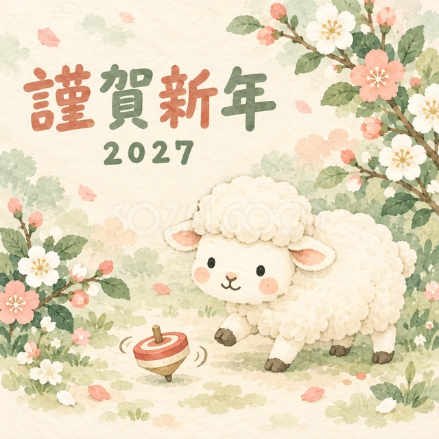 こま回しを見つめて（文字あり）