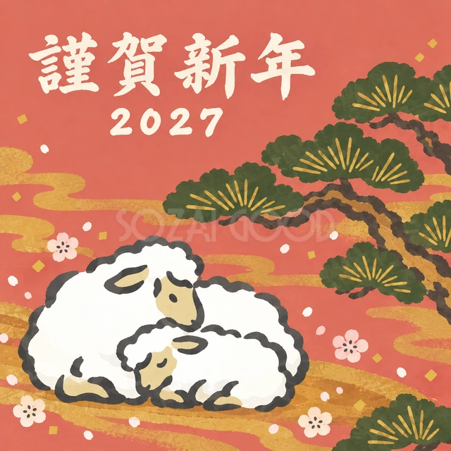 松陰で眠る親子（文字あり）
