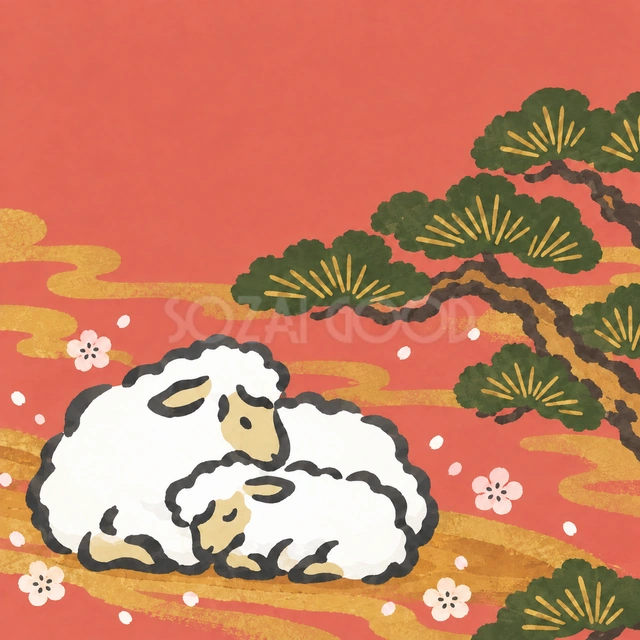松陰で眠る親子（文字なし）