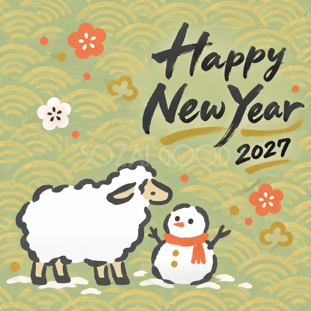 雪だるまのおともだち（文字あり）