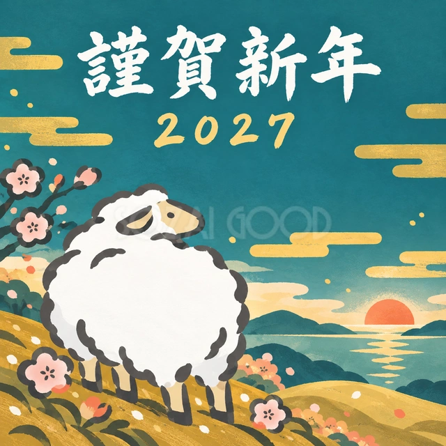 朝日のほうへ振り向いて（文字あり）