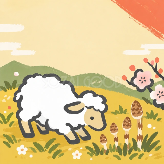 つくしの芽と子羊（文字なし）