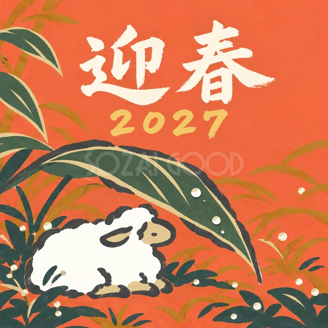 朝露の葉の下で（文字あり）