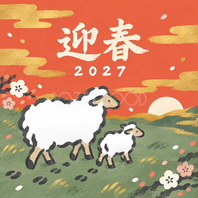 親子の歩幅（文字あり）
