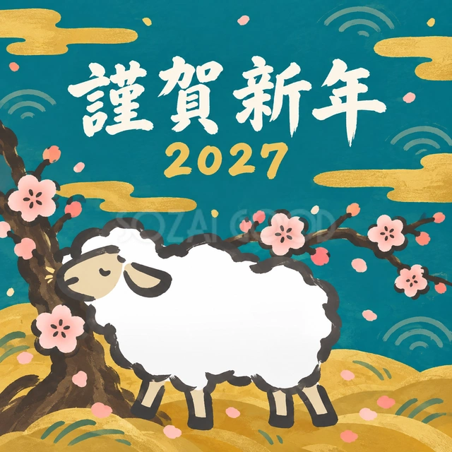 花の枝にすりすり（文字あり）