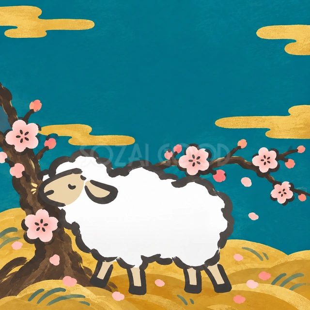 花の枝にすりすり（文字なし）