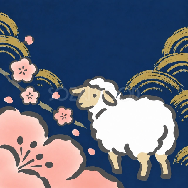 梅の花越しに振り向いて（文字なし）