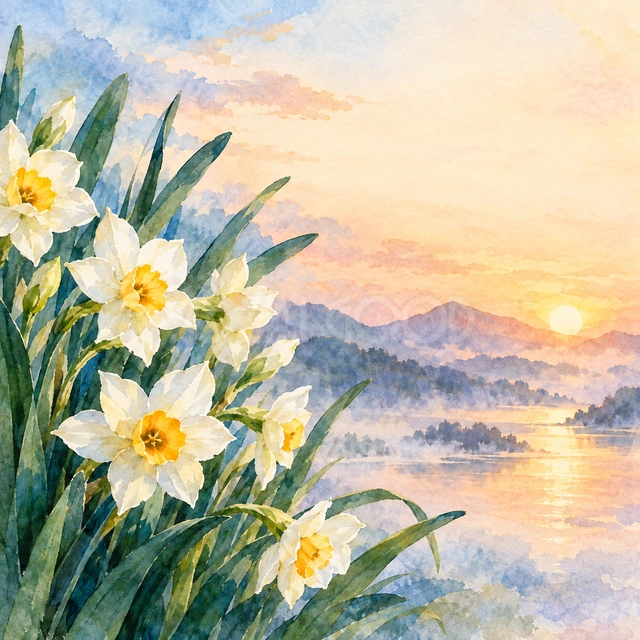 水仙の花束（文字なし）