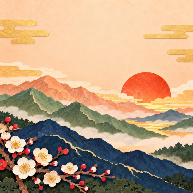 重なる山並み（文字なし）
