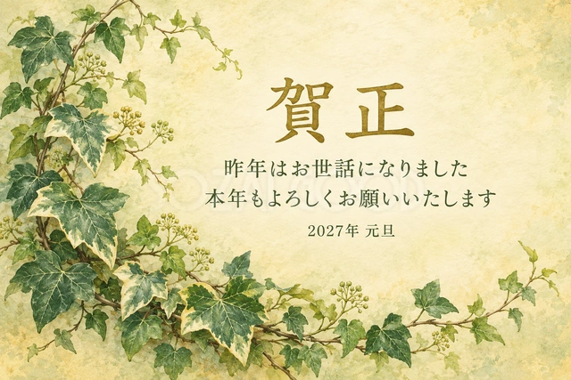 アイビーのゆるいアーチ（文字あり）
