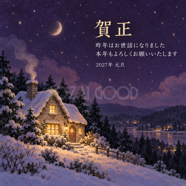 森の窓明かり（文字あり）