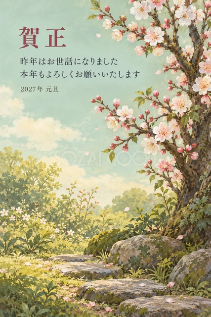 梅の小庭（文字あり）