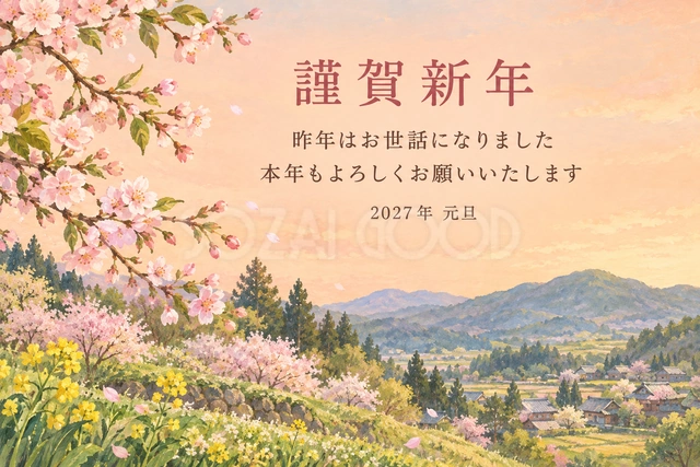 山里の春（文字あり）