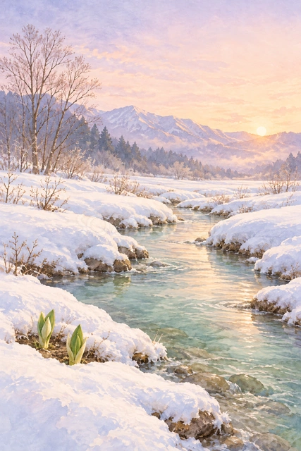 雪どけのせせらぎ（文字なし）