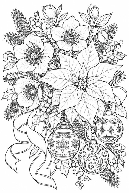 冬の花とオーナメント