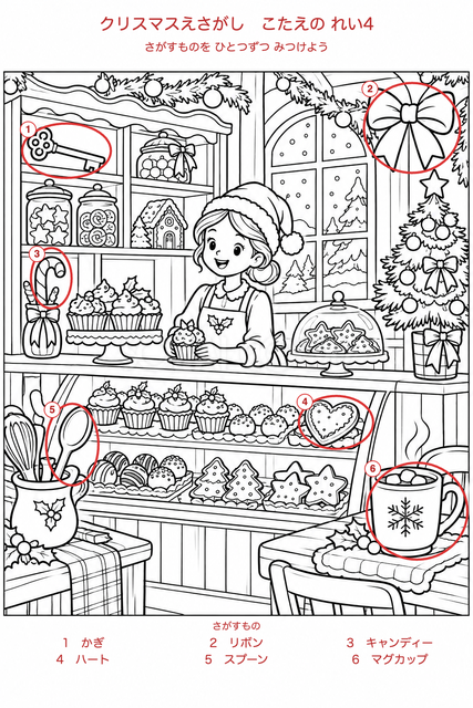 【答え4・確認用】クリスマスのお菓子屋さんの答え
