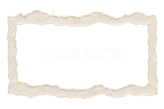 上下が波打つ白い破れ紙横枠