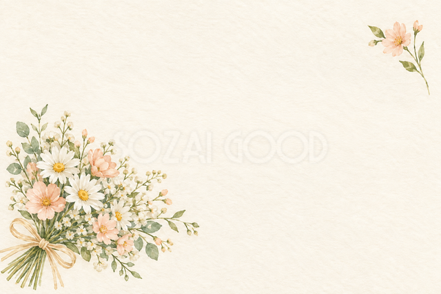 小花の花束のお礼カード