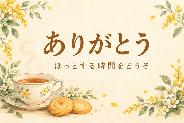 お茶と焼き菓子のお礼カード