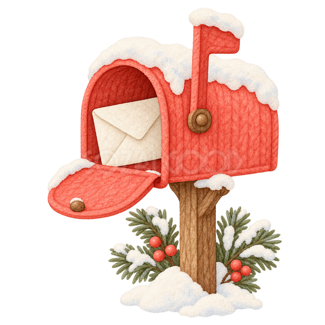 雪の郵便受けの挿絵