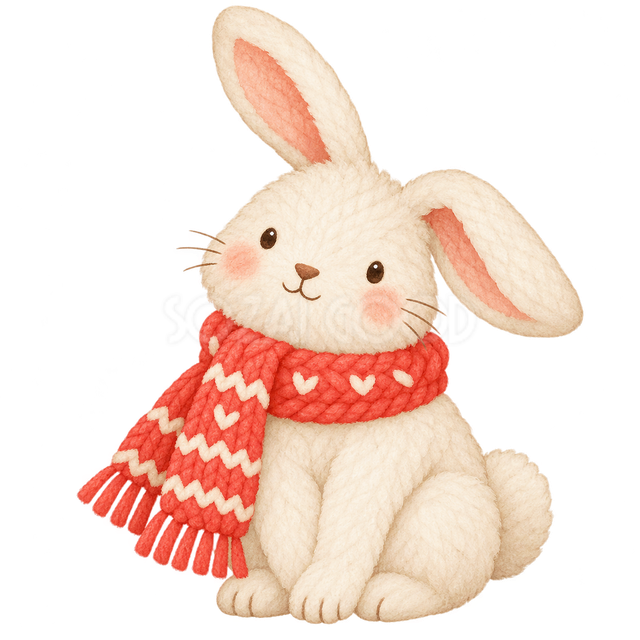 マフラーのうさぎの挿絵