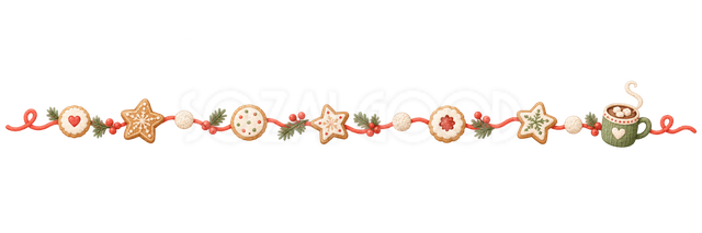 クッキーとココアの冬ライン