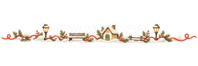 冬の街灯のライン