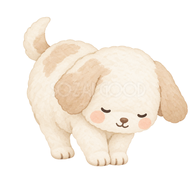 お辞儀する犬