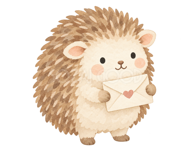 手紙を差し出すハリネズミ